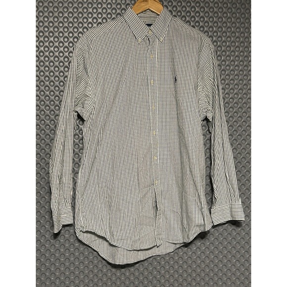 Vintage Ralph Lauren Blaire Blue Plaid Button Down Shirt Men's Size Medium - Picture 2 of 7